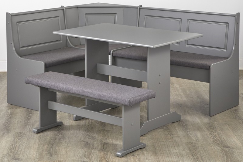 Creaser 5 - Person Pine Solid Wood Breakfast Nook Dining Set