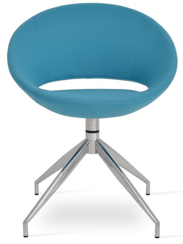 Crescent 60.32Cm Wide Wool Swivel Papasan Chair