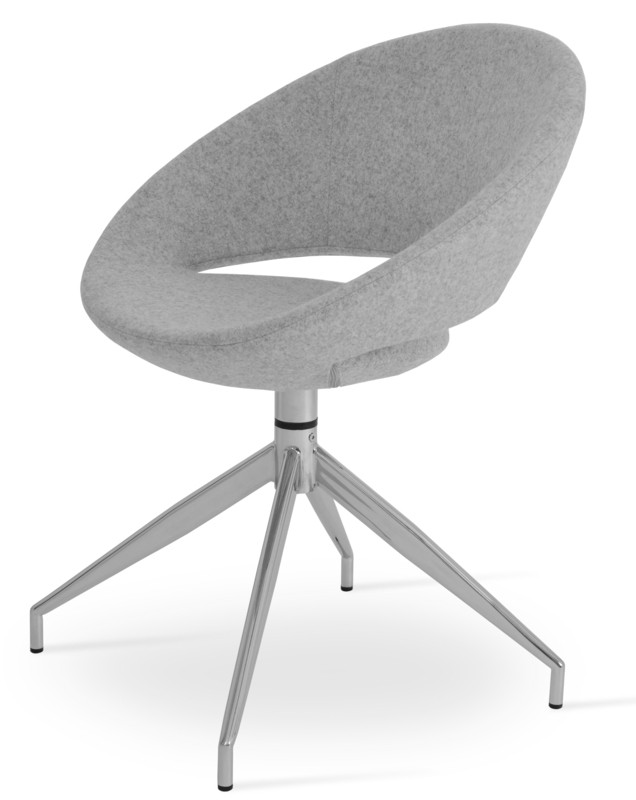 Crescent 60.32Cm Wide Wool Swivel Papasan Chair