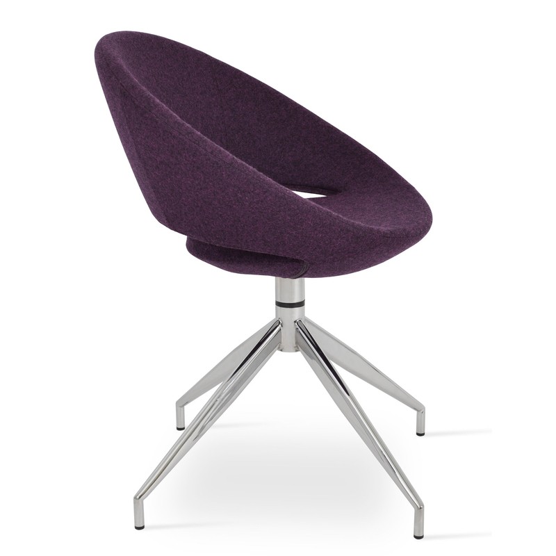 Crescent 60.32Cm Wide Wool Swivel Papasan Chair
