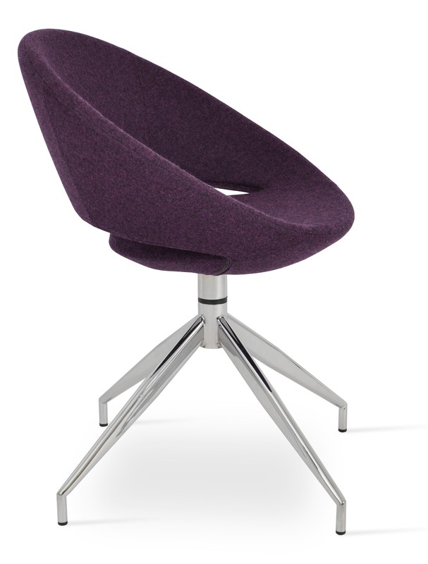 Crescent 60.32Cm Wide Wool Swivel Papasan Chair