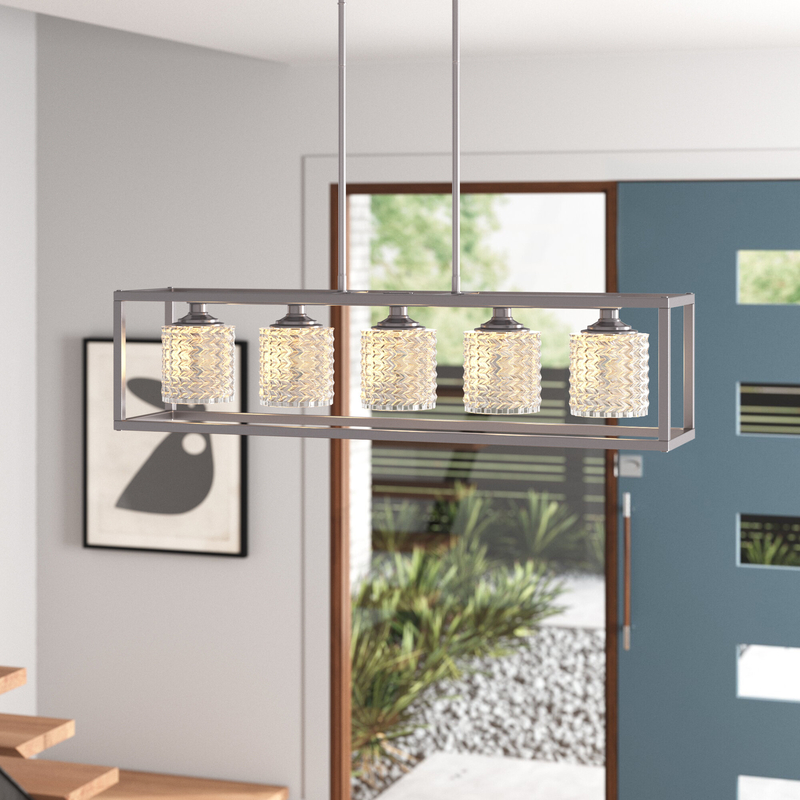 Critchfield 5 - Light Square / Rectangle Kitchen Island Chandelier