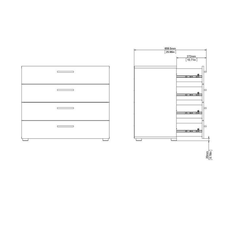 Culpeper 4 Drawer 31.57'' W Dresser