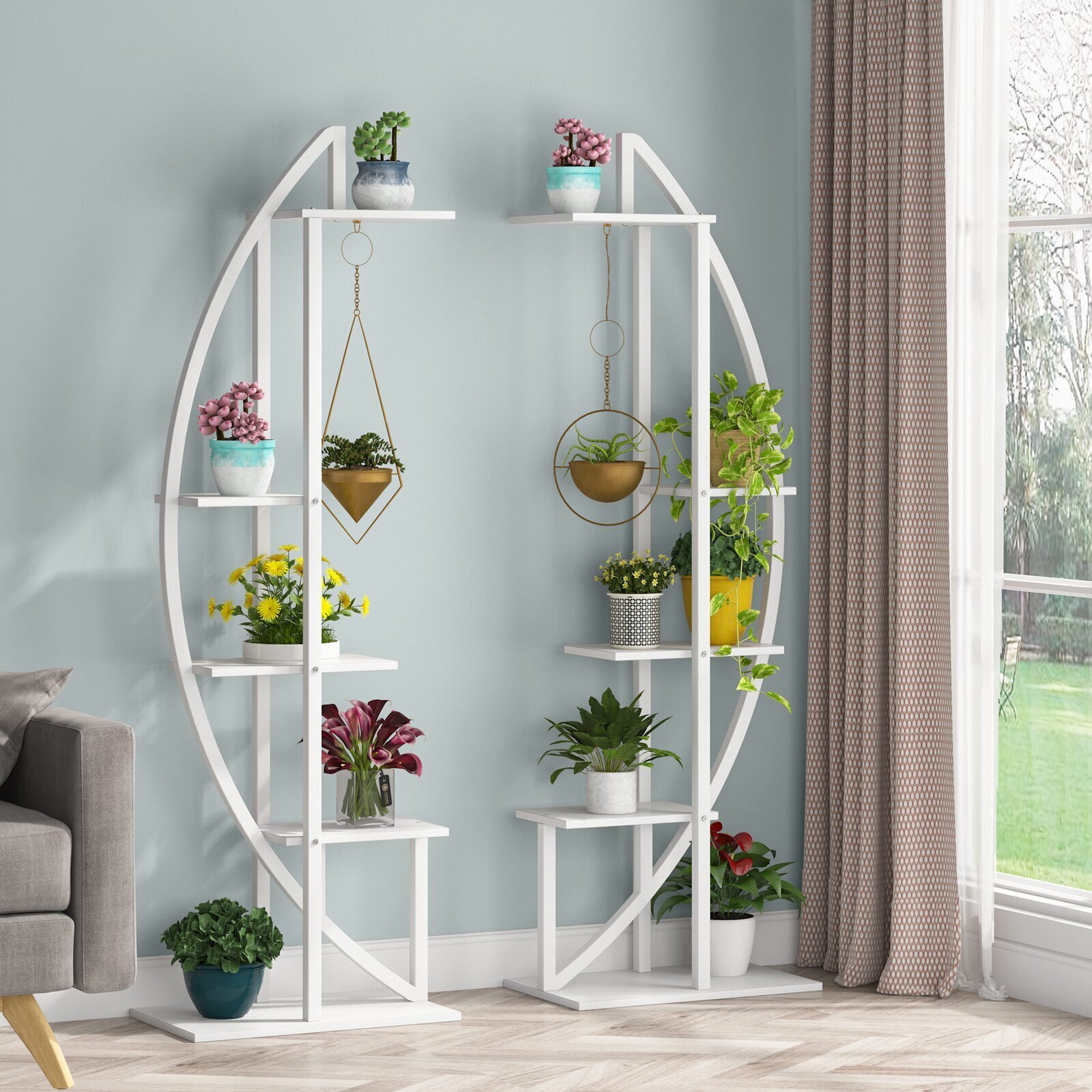 Curved Multi Tiered Indoor Plant Stand 