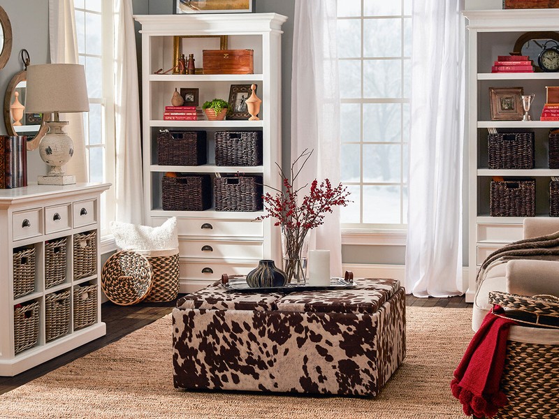 Damontra 36'' Wide Square Animal Print Storage Ottoman with Storage