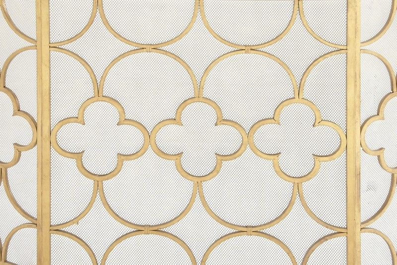 Danen 3 Panel Iron Fireplace Screen