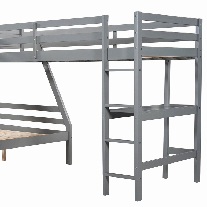 Danon Twin Over Full L-Shaped Bunk Beds with Built-in-Desk by Harriet Bee