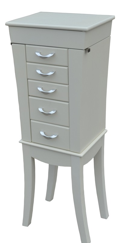 Daphine 13.25'' Wide Solid Wood Jewelry Armoire with Mirror