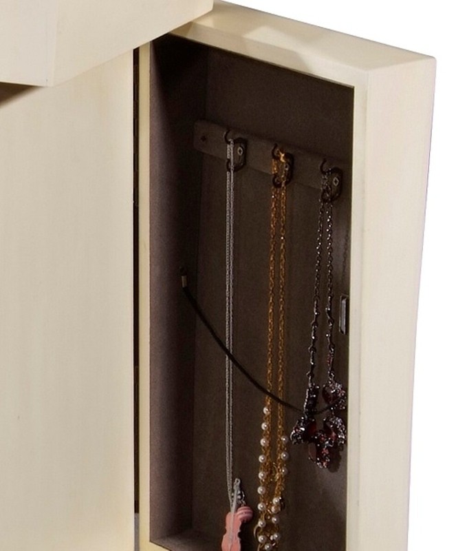 Daphine 13.25'' Wide Solid Wood Jewelry Armoire with Mirror