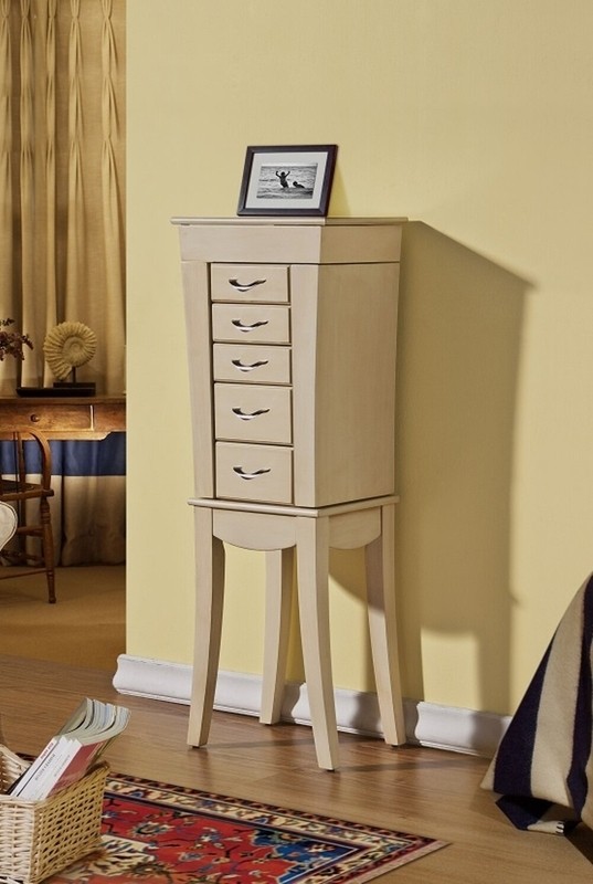 Daphine 13.25'' Wide Solid Wood Jewelry Armoire with Mirror