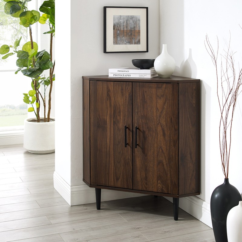 Darlinda 32'' Tall 2 - Door Corner Accent Cabinet