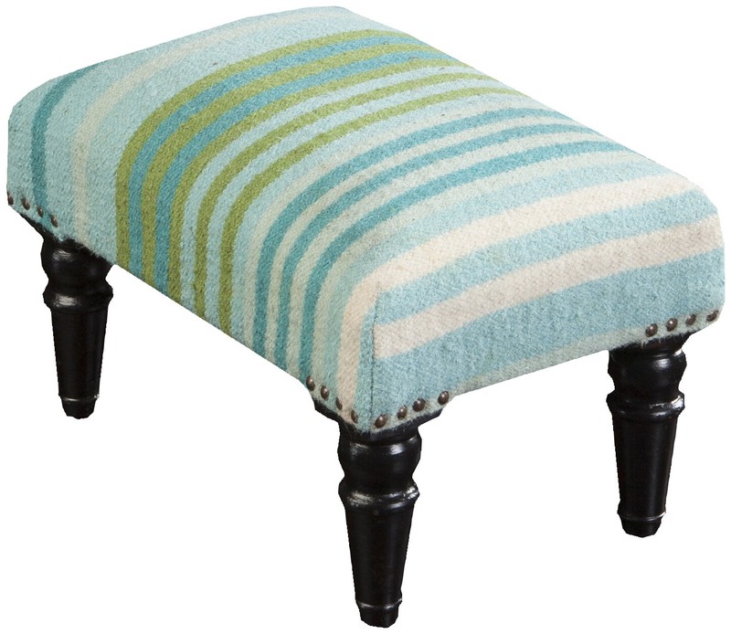 David 18'' Wide Rectangle Striped Pouf Ottoman