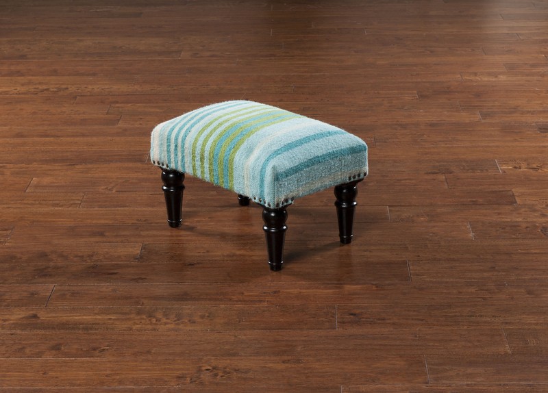 David 18'' Wide Rectangle Striped Pouf Ottoman