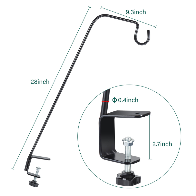 Deck Bird Feeder Hanger, Heavy Duty Extended Reach Deck Hook