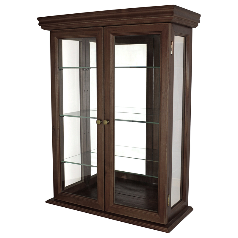 Denya 20'' Wide Solid Wood Mirrored Back Curio Cabinet