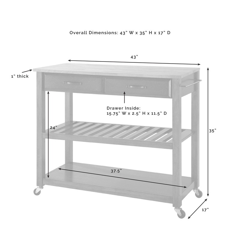 Diamondback 43'' Wide Rolling Kitchen Island Set with Granite Top