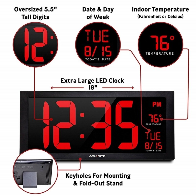 Digit LED Calendar Wall Clock