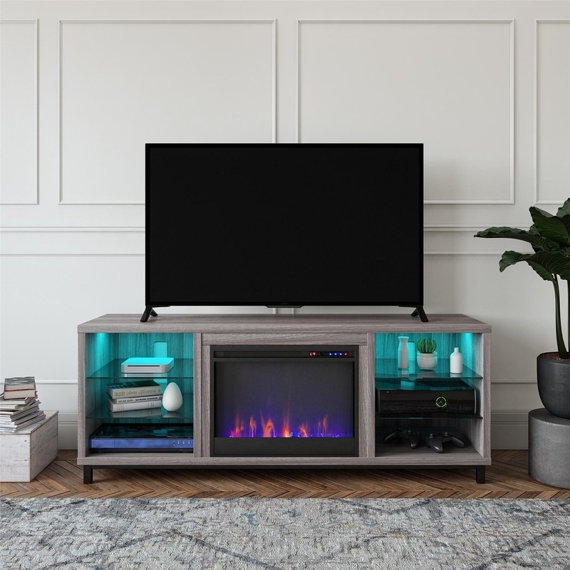 Drift TV Stand for TVs up to 70" with Fireplace Included