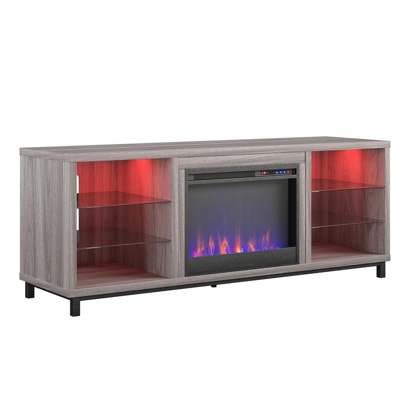 Drift TV Stand for TVs up to 70" with Fireplace Included
