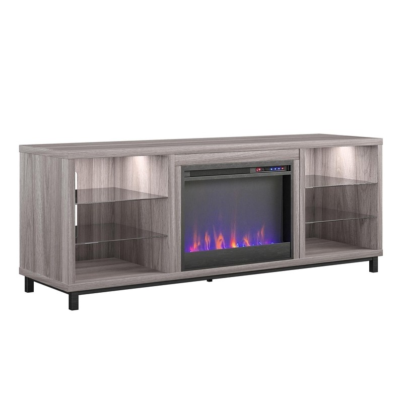 Drift TV Stand for TVs up to 70" with Fireplace Included