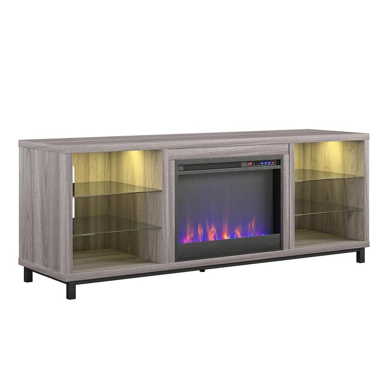 Drift TV Stand for TVs up to 70" with Fireplace Included