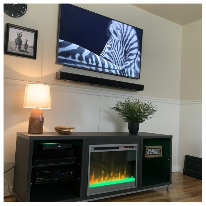 Drift TV Stand for TVs up to 70" with Fireplace Included