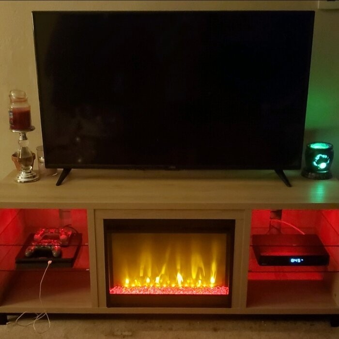 Drift TV Stand for TVs up to 70" with Fireplace Included