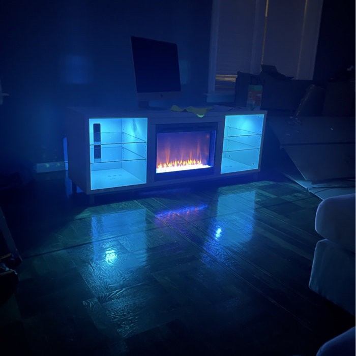 Drift TV Stand for TVs up to 70" with Fireplace Included