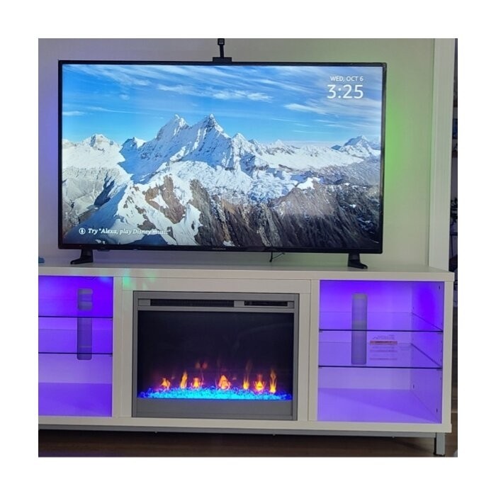 Drift TV Stand for TVs up to 70" with Fireplace Included