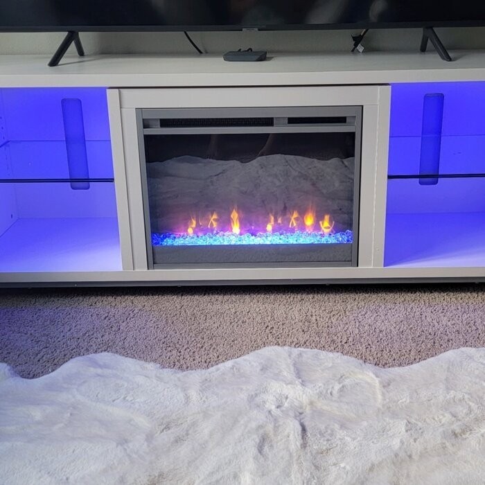 Drift TV Stand for TVs up to 70" with Fireplace Included