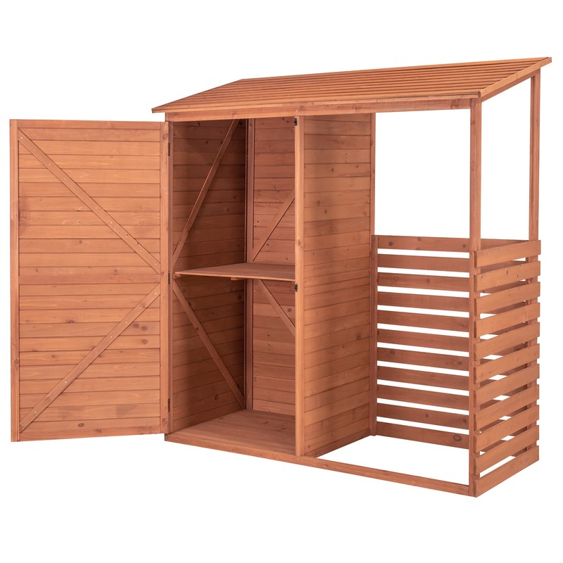 Duprey 69'' W x 29'' D Wood Log Store