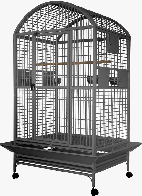 Dwight 65'' Iron Dome Top Floor Bird Cage with Wheels