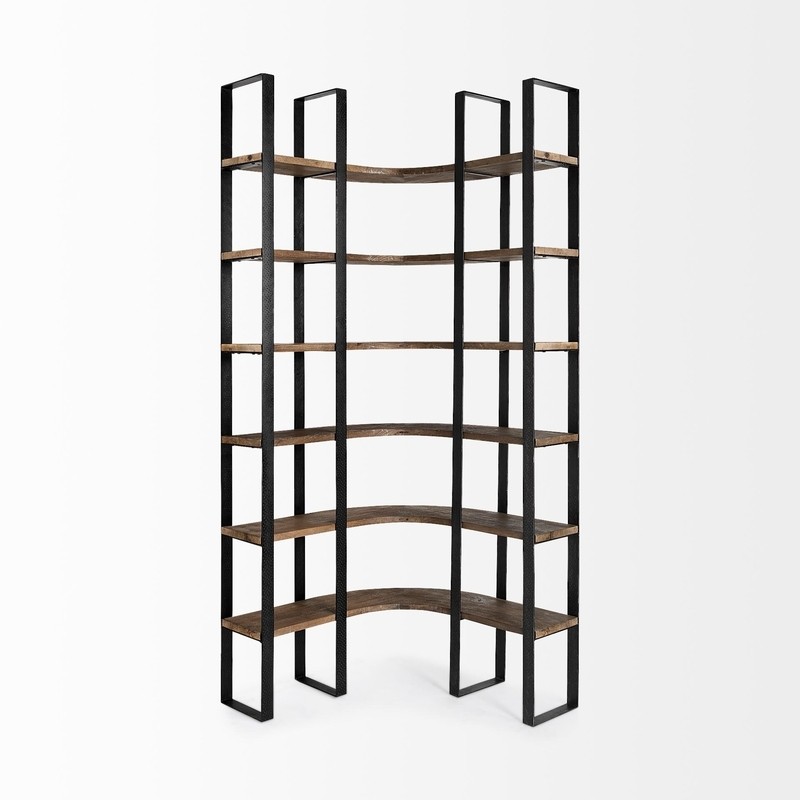 Eccles 90'' H x 37.0'' W Iron Corner Bookcase