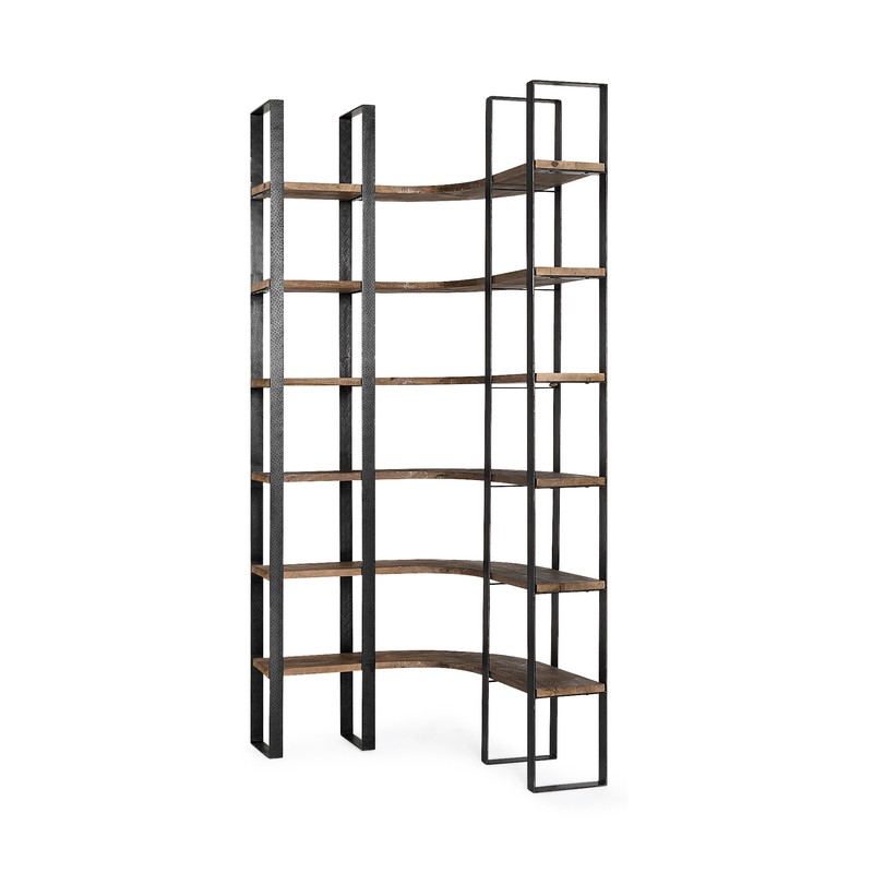 Eccles 90'' H x 37.0'' W Iron Corner Bookcase