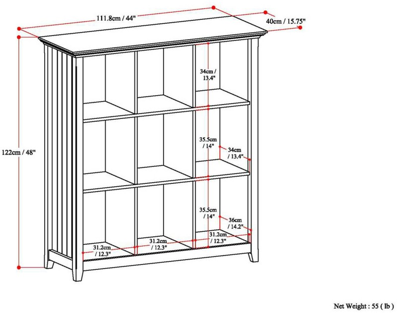Edgecomb 48'' H x 44'' W Solid Wood Cube Bookcase
