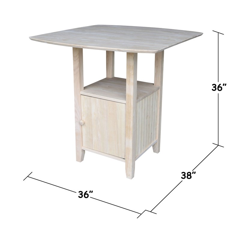 Edgehill Counter Height Drop Leaf Solid Wood Dining Table