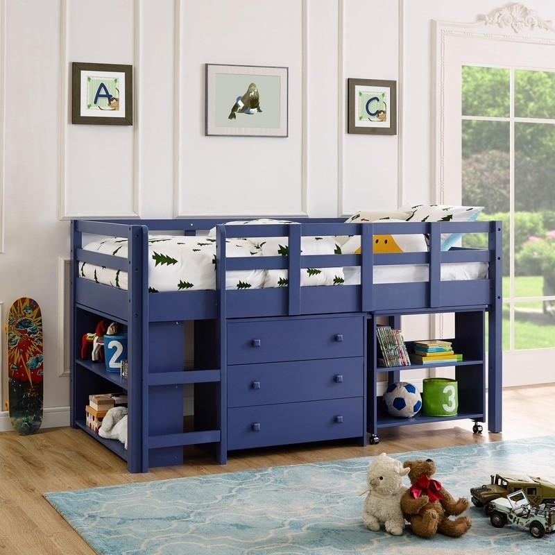 Eirwen Twin Platform Loft Bed with Bookcase by Harriet Bee