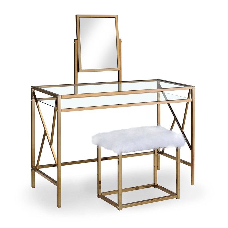 Eisen 42'' Wide Vanity Set with Stool and Mirror