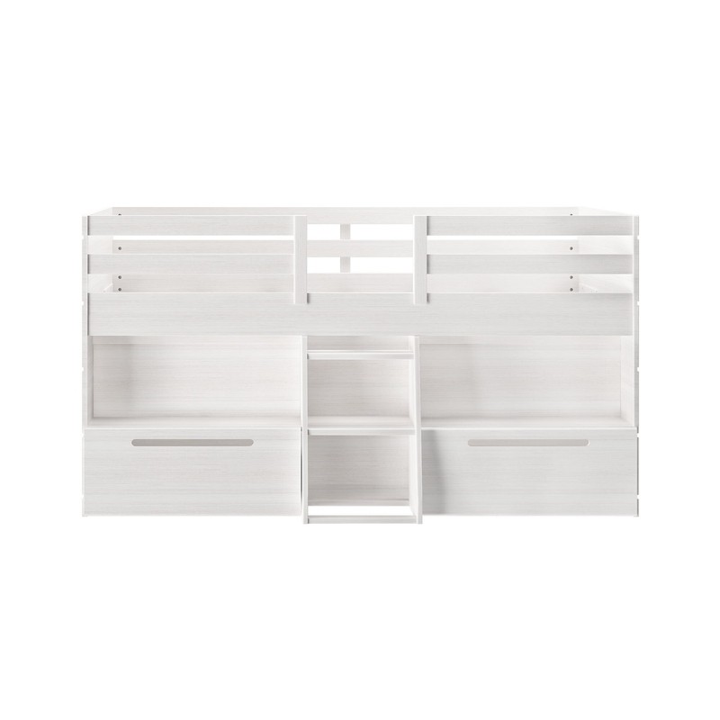 Emmie Twin 2 Drawer Solid Wood Panel Loft Bed with Shelves by Mack & Milo™