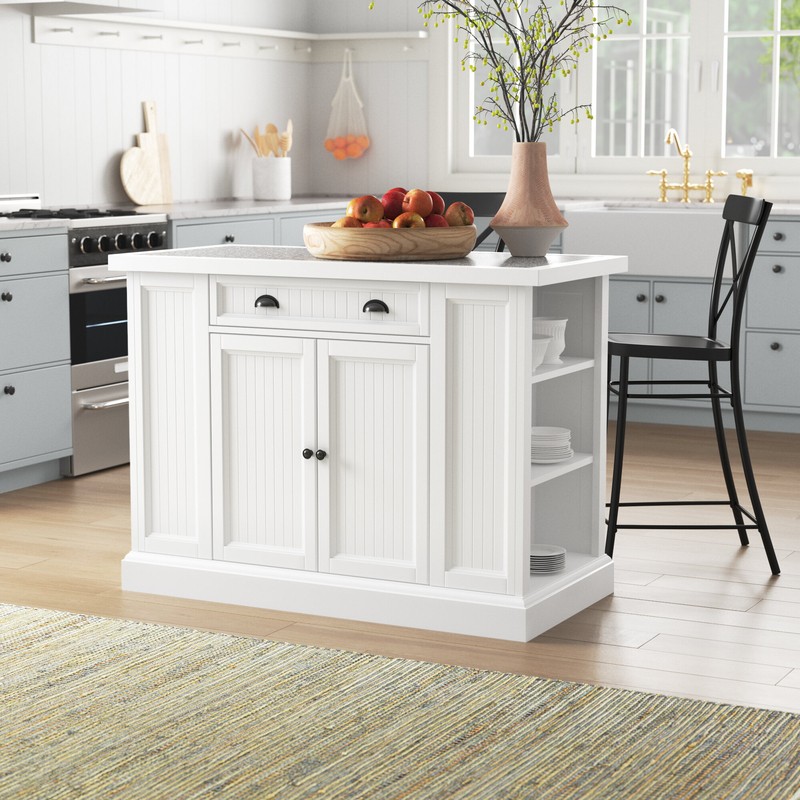 Estrella 48'' Wide Kitchen Island Set with Granite Top