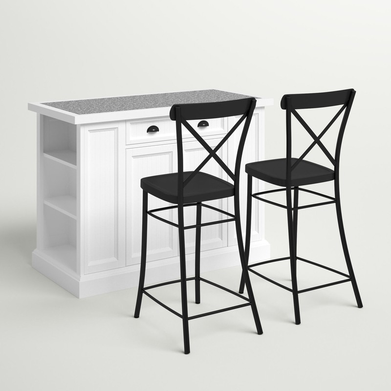 Estrella 48'' Wide Kitchen Island Set with Granite Top