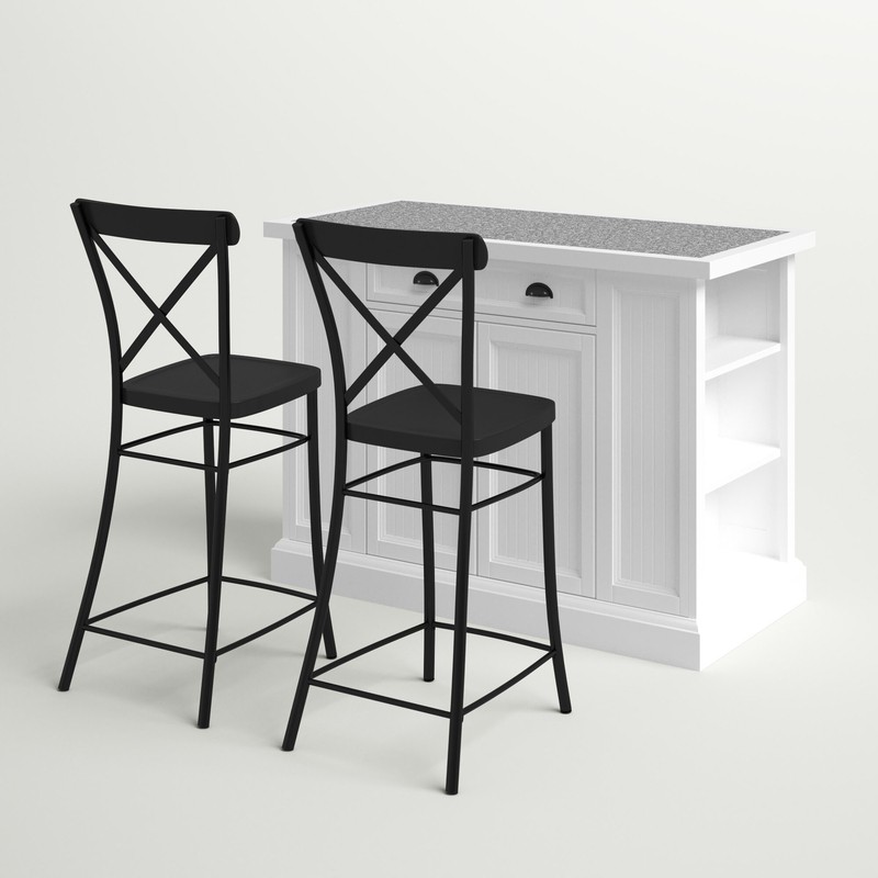 Estrella 48'' Wide Kitchen Island Set with Granite Top