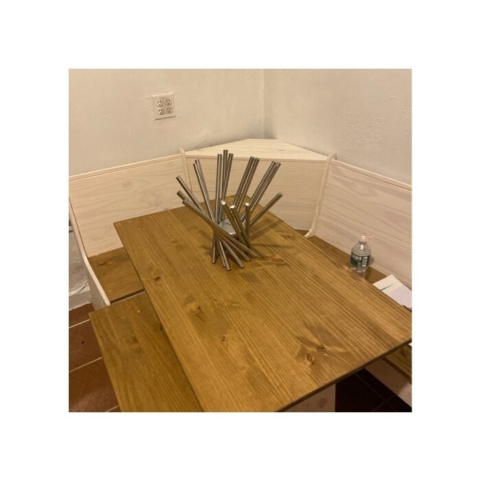 Ethan 6 - Person Pine Solid Wood Breakfast Nook Dining Set
