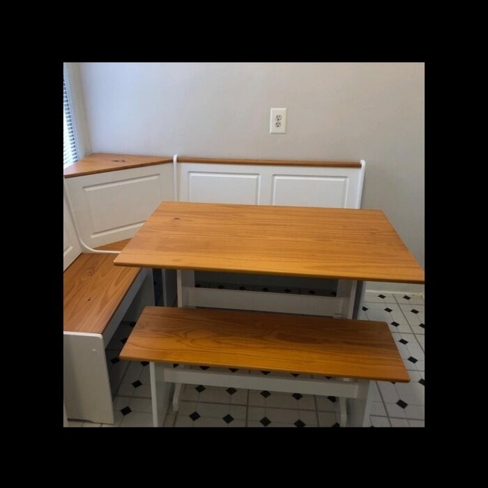 Ethan 6 - Person Pine Solid Wood Breakfast Nook Dining Set