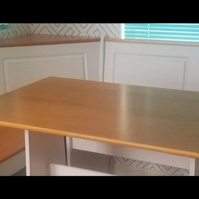 Ethan 6 - Person Pine Solid Wood Breakfast Nook Dining Set