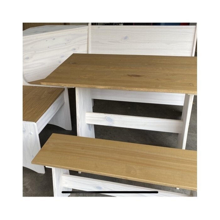 Ethan 6 - Person Pine Solid Wood Breakfast Nook Dining Set