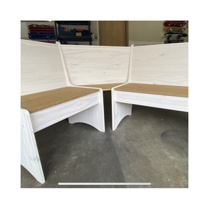 Ethan 6 - Person Pine Solid Wood Breakfast Nook Dining Set