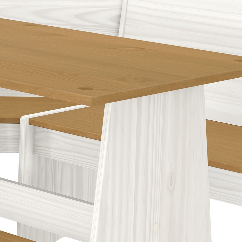 Ethan 6 - Person Pine Solid Wood Breakfast Nook Dining Set