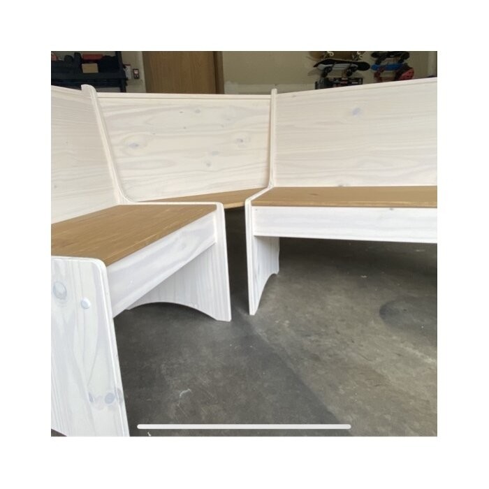 Ethan 6 - Person Pine Solid Wood Breakfast Nook Dining Set