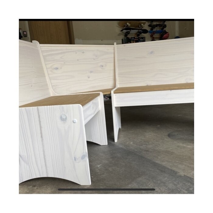 Ethan 6 - Person Pine Solid Wood Breakfast Nook Dining Set